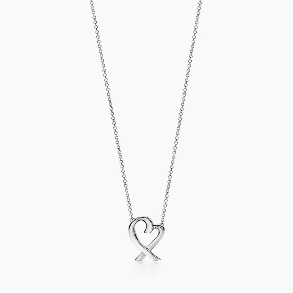 Tiffany & Co Paloma Picasso Medium Loving Heart Pendant Necklace - Silver - 19”